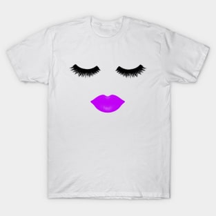 Purple Lips and Eyelashes T-Shirt